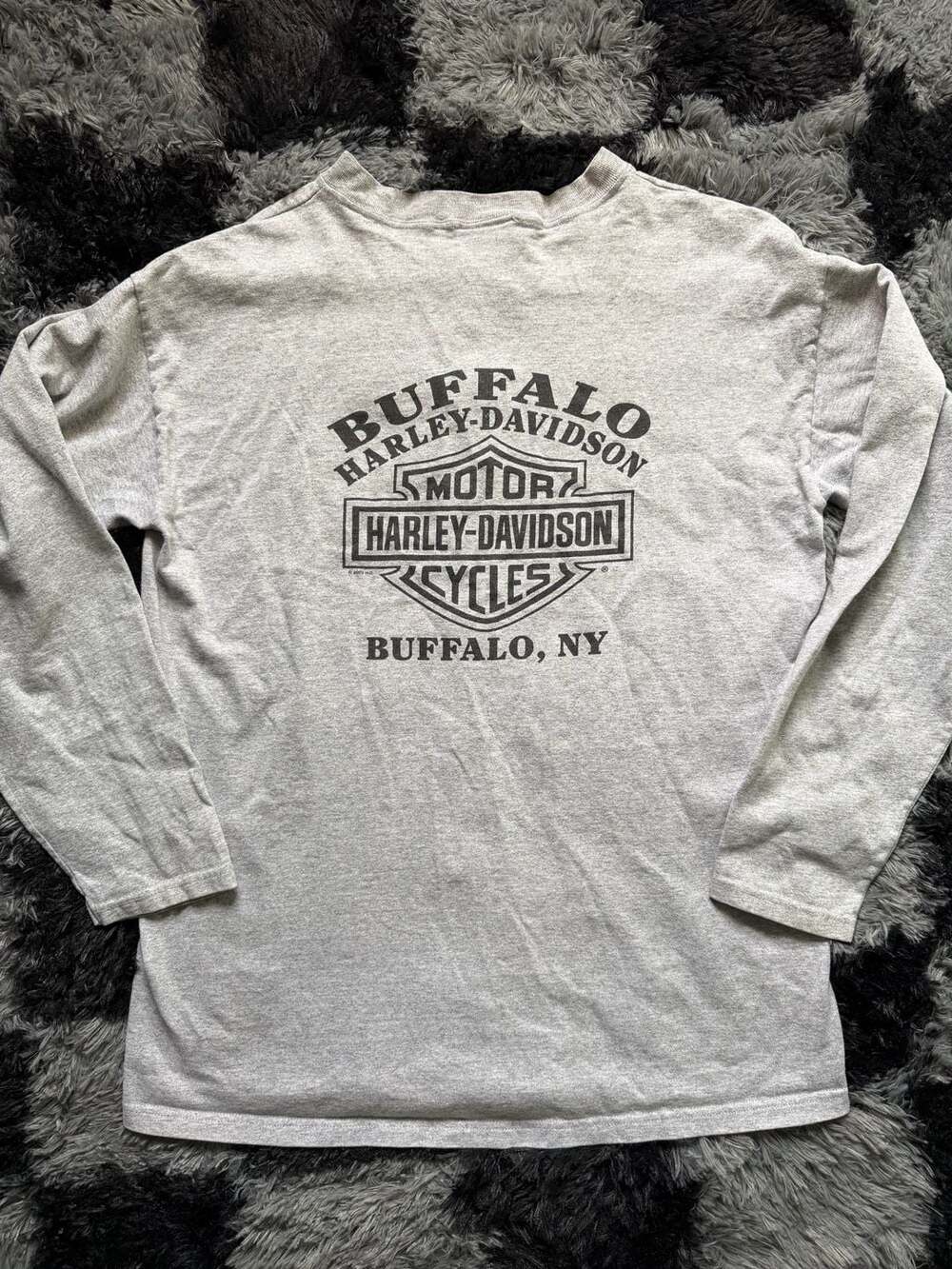 Vintage Harley-Davidson Buffalo NY Long Sleeve Henley Shirt